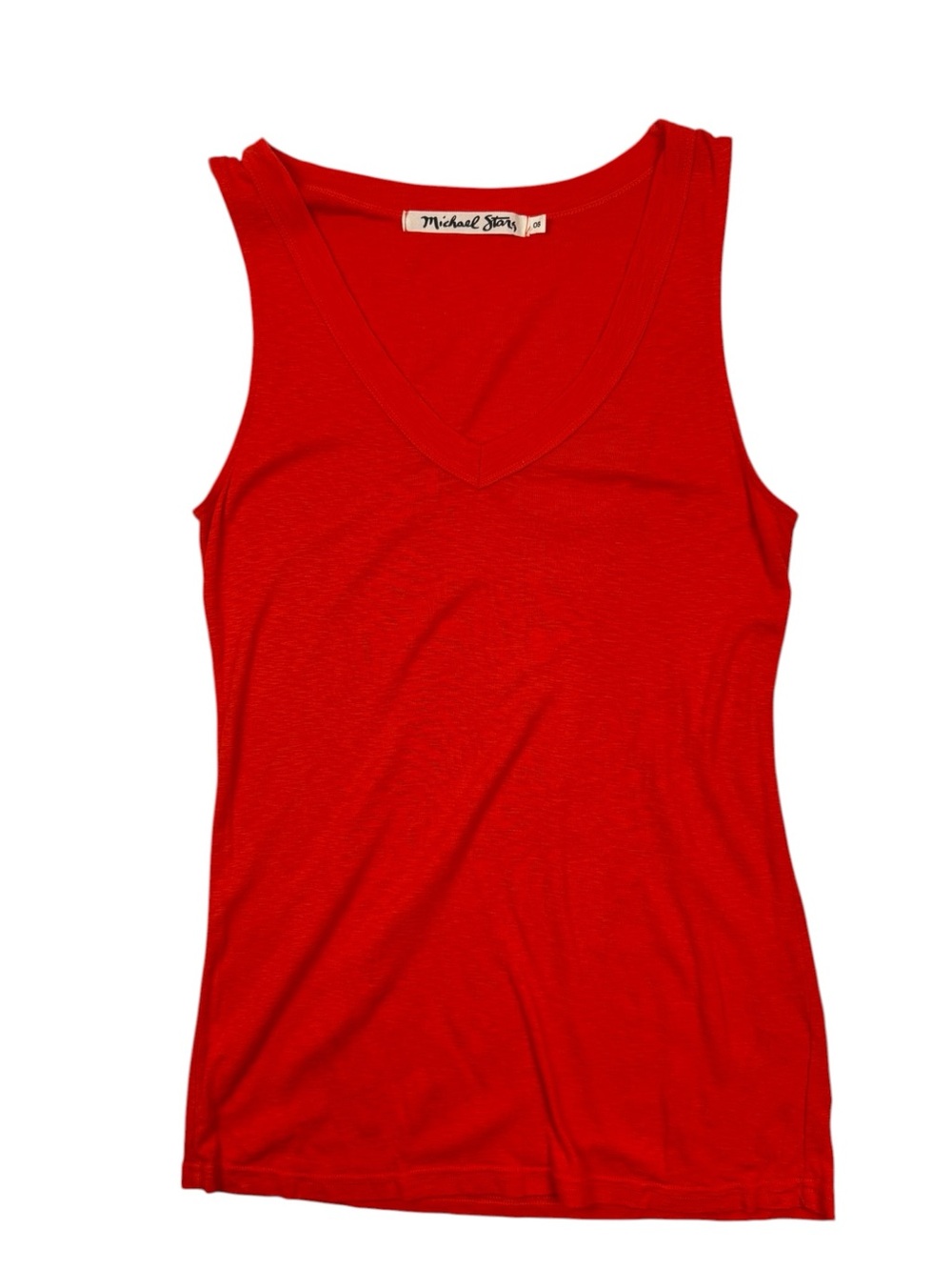 Michael stars red v-neck tank supima cotton modal tank O/S